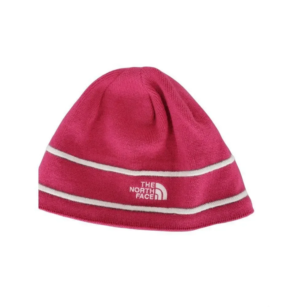 The North Face Girls Youth Junior Medium Pink‎ Logo Beanie Hat
